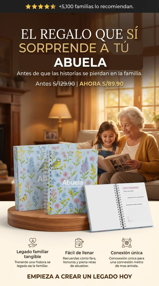 Abuela Cuentame tu vida 💌💞Edición Tapa Dura Y Hojas Gruesas